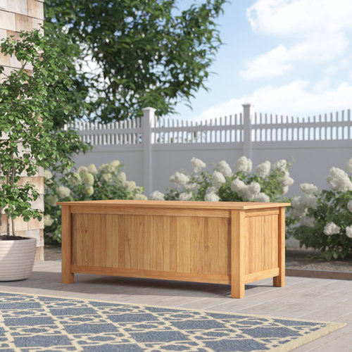 Birch Lane™ Summerton Teak Solid Wood Deck Box & Reviews Wayfair